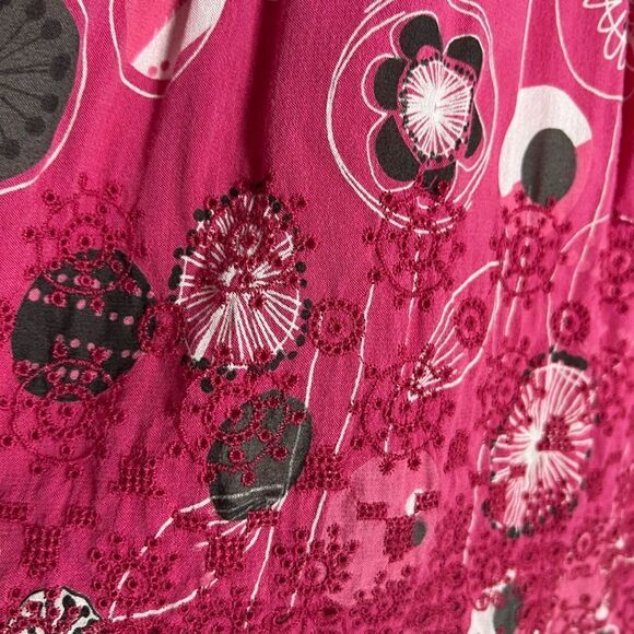 Mantaray Faithful & True Bohemian Embroidered Pink Lined Skirt Size 14 - Picture 5 of 15